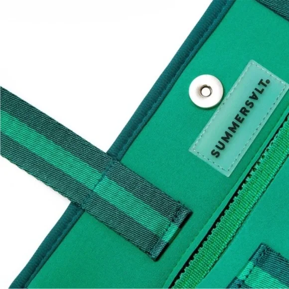 Summersalt Beach Bag Neoprene Green Colorblock Large Scuba